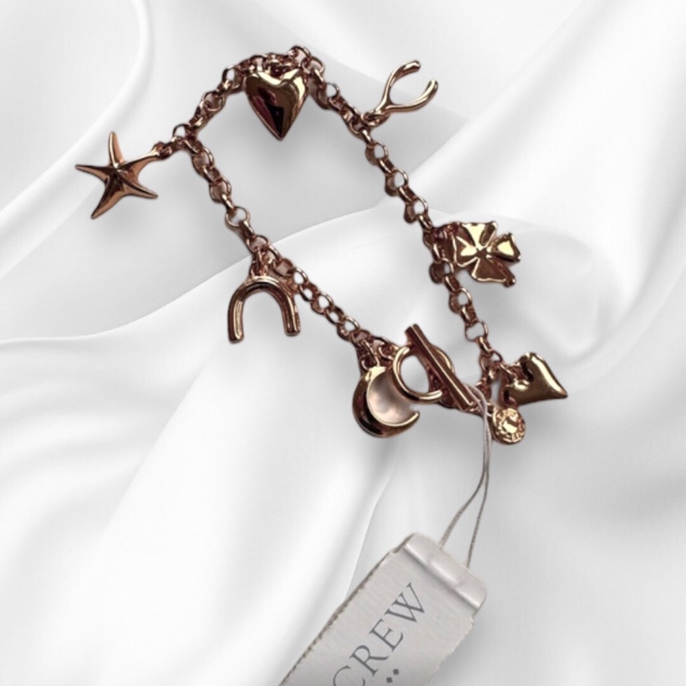 NWT J. Crew Charm Bracelet in Gold